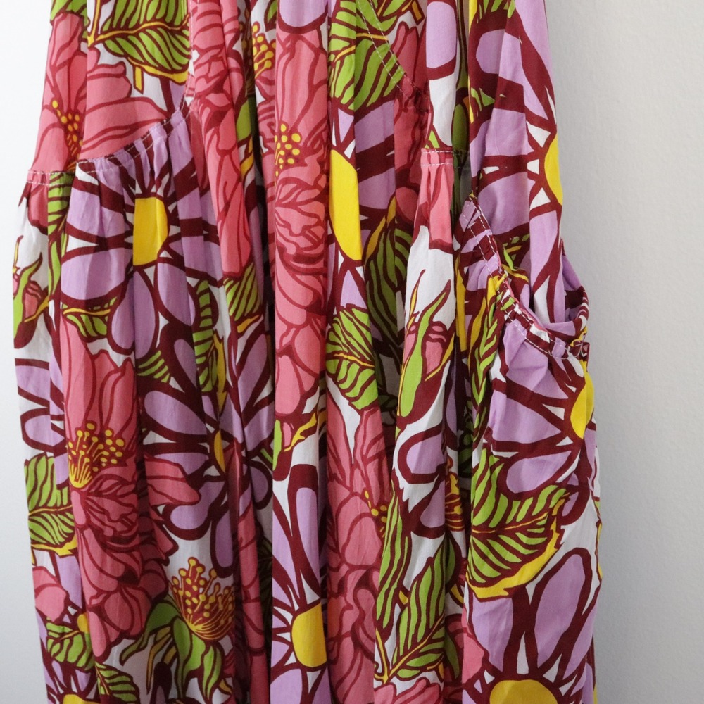 NWT S/W/F x REVOLVE Halter Dress Frida Floral Maxi Pink Purple Smocked Small - Picture 8 of 12